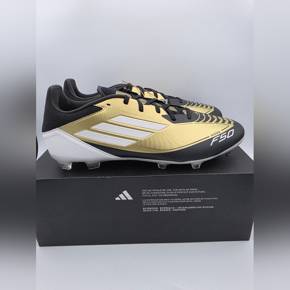 Adidas F50 League FG/MG Messi Soccer Cleats Gold Black Mens Sz 11 IG9274